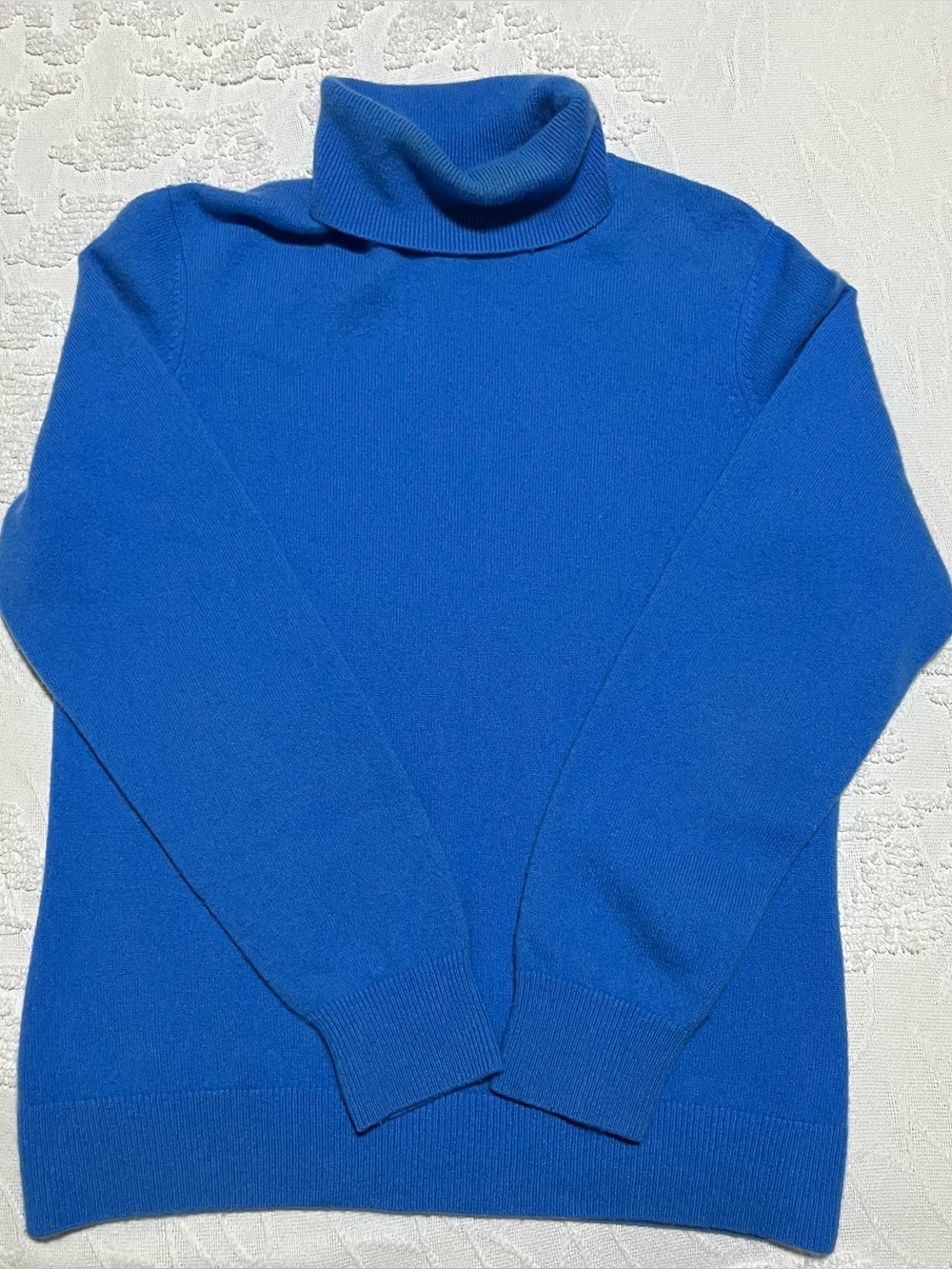 Women’s Lands’End Blue Turtleneck Sweater - Classic Knit Cabincore Winter